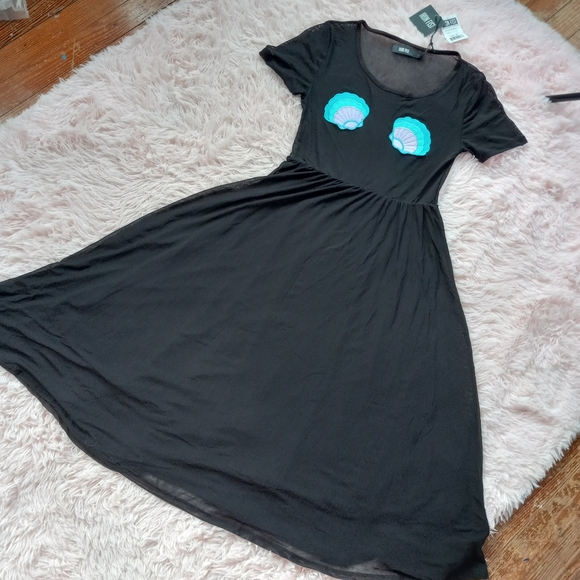 LAST 1! Iron fist mermaid nwt soft flowy maxi w sheer mesh top & seashell pastie - Picture 7 of 16